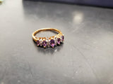 Womens 14KT Gold Electro-Plate Amethyst Cubic Zirconia Ring Jewelry Sz 9 Gorgeou