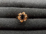 Womens 14KT Gold Electro-Plate Smoky Topaz Cubic Zirconia Ring Jewelry Sz 9