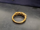 Womens 14KT Gold Electro-Plate 4 Gem Sapphire Cubic Zirconia Ring Jewelry Sz 9