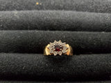 Womens 14KT Gold Electro-Plate Vibrant Red Ruby Cubic Zirconia Ring Jewelry Sz10