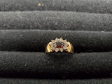 Womens 14KT Gold Electro-Plate Vibrant Red Ruby Cubic Zirconia Ring Jewelry Sz10