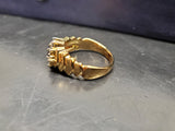Womens 14KT Gold Electro-Plate Vibrant Red Ruby Cubic Zirconia Ring Jewelry Sz10