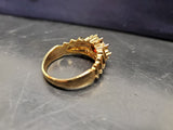 Womens 14KT Gold Electro-Plate Vibrant Red Ruby Cubic Zirconia Ring Jewelry Sz10