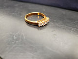 Womens 14KT Gold Electro-Plate 4 Stone Gem Cubic Zirconia Ring Jewelry Sz 8.5