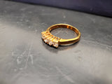 Womens 14KT Gold Electro-Plate 4 Stone Gem Cubic Zirconia Ring Jewelry Sz 8.5