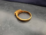 Womens 14KT Gold Electro-Plate 4 Stone Gem Cubic Zirconia Ring Jewelry Sz 8.5