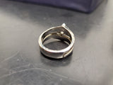 Womens Silver Band Double Row Cubic Zirconia Ring Jewelry Sz 7 Classy Present VF