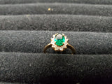 Womens 14KT Gold Electro-Plate Large Emerald Cubic Zirconia Ring Jewelry Sz 8.5