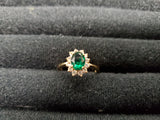 Womens 14KT Gold Electro-Plate Large Emerald Cubic Zirconia Ring Jewelry Sz 8.5