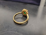 Womens 14KT Gold Electro-Plate Large Emerald Cubic Zirconia Ring Jewelry Sz 8.5
