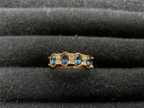 Womens 14KT Gold Electro-Plate 4 Gem Sapphire Cubic Zirconia Ring Jewelry Sz 9