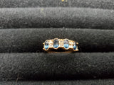 Womens 14KT Gold Electro-Plate 4 Gem Sapphire Cubic Zirconia Ring Jewelry Sz 9
