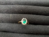 Womens 14KT Gold Electro-Plate Large Emerald Cubic Zirconia Ring Jewelry Sz 8.5
