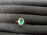 Womens 14KT Gold Electro-Plate Large Emerald Cubic Zirconia Ring Jewelry Sz 8.5