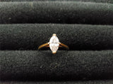 Womens 14KT Gold Electro-Plate Marquise Cut Cubic Zirconia Ring Jewelry Sz 8.5
