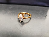 Womens 14KT Gold Electro-Plate Marquise Cut Cubic Zirconia Ring Jewelry Sz 8.5