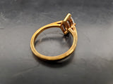 Womens 14KT Gold Electro-Plate Marquise Cut Cubic Zirconia Ring Jewelry Sz 8.5