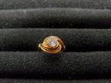Womens 14KT Gold Electro-Plate Knot Center Gem Cubic Zirconia Ring Jewelry Sz 8