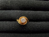 Womens 14KT Gold Electro-Plate Knot Center Gem Cubic Zirconia Ring Jewelry Sz 8