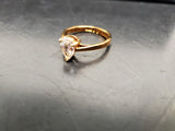 Womens 14KT Gold Electro-Plate Pear Shaped Stone Cubic Zirconia Ring Jewelry Sz8