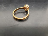 Womens 14KT Gold Electro-Plate Pear Shaped Stone Cubic Zirconia Ring Jewelry Sz8
