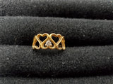 Womens 14KT Gold Electro-Plate Heart Pattern Cubic Zirconia Ring Jewelry Sz 9