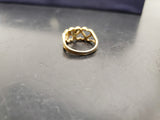 Womens 14KT Gold Electro-Plate Heart Pattern Cubic Zirconia Ring Jewelry Sz 9
