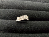 Womens 14KT White Gold Electro-Plate Double Row Cubic Zirconia Ring Jewelry Sz9