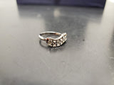 Womens 14KT White Gold Electro-Plate Double Row Cubic Zirconia Ring Jewelry Sz9