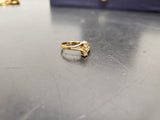 Womens 14KT Gold Electro-Plate 4 Cubic Zirconia Gems Unique Ring Jewelry Sz8.5