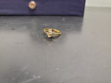 Womens 14KT Gold Electro-Plate 4 Cubic Zirconia Gems Unique Ring Jewelry Sz8.5
