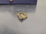 Womens 14KT Gold Electro-Plate 4 Cubic Zirconia Gems Unique Ring Jewelry Sz8.5