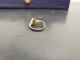 Womens 14KT Gold Electro-Plate 4 Cubic Zirconia Gems Unique Ring Jewelry Sz8.5