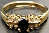 Womens 14KT Gold Electro-Plate Oval Onyx Cubic Zirconia Ring Jewelry Sz 9.5 Nice