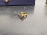Womens 14KT Gold Electro-Plate 4 Cubic Zirconia Gems Unique Ring Jewelry Sz8.5