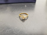 Womens 14KT Gold Electro-Plate 4 Cubic Zirconia Gems Unique Ring Jewelry Sz8.5
