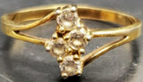 Womens 14KT Gold Electro-Plate 4 Cubic Zirconia Gems Unique Ring Jewelry Sz8.5