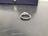 Womens 14KT White Gold Electro-Plate Amethyst Cubic Zirconia Ring Jewelry Sz9 VF