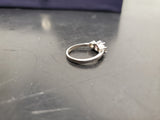 Womens 14KT White Gold Electro-Plate Amethyst Cubic Zirconia Ring Jewelry Sz9 VF