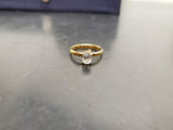 Womens 14KT Gold Electro-Plate Oval Gemstone Cubic Zirconia Ring Jewelry Sz9 VF