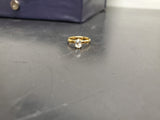Womens 14KT Gold Electro-Plate Oval Gemstone Cubic Zirconia Ring Jewelry Sz9 VF