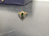 Women 14KT Gold Electro-Plate Marquise Emerald Cubic Zirconia Ring Jewelry Sz8.5