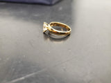 Womens 14KT Gold Electro-Plate Tear Drop Stone Cubic Zirconia Ring Jewelry Sz8.5