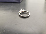 Womens 14KT White Gold Electro-Plate Amethyst Cubic Zirconia Ring Jewelry Sz9 VF