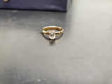 Womens 14KT Gold Electro-Plate Oval Gemstone Cubic Zirconia Ring Jewelry Sz9 VF