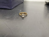 Womens 14KT Gold Electro-Plate Oval Gemstone Cubic Zirconia Ring Jewelry Sz9 VF