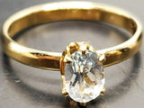 Womens 14KT Gold Electro-Plate Oval Gemstone Cubic Zirconia Ring Jewelry Sz9 VF