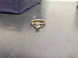 Womens 14KT Gold Electro-Plate Oval Gemstone Cubic Zirconia Ring Jewelry Sz9 VF