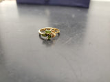 Womens 14KT Gold Electro-Plate Peridot Jade Cubic Zirconia Ring Jewelry Sz9 Nice