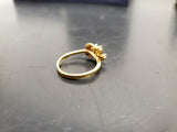 Womens 14KT Gold Electro-Plate Peridot Jade Cubic Zirconia Ring Jewelry Sz9 Nice